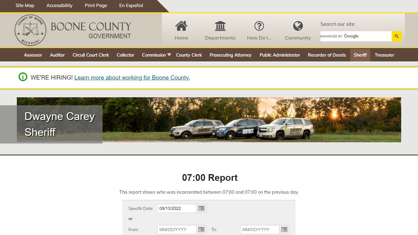 07:00 Report - Boone County, Missouri